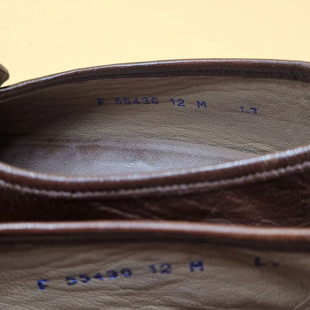 Vintage Freeman Lightlines Brown Leather Classic Dress Loafers F 55436 Size 12 M